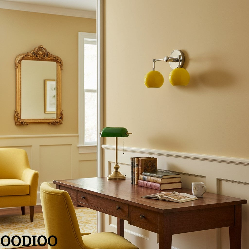 Sunshine Yellow Shades Sconce - Bubble Pop Vanity Wall Light For Bedroom