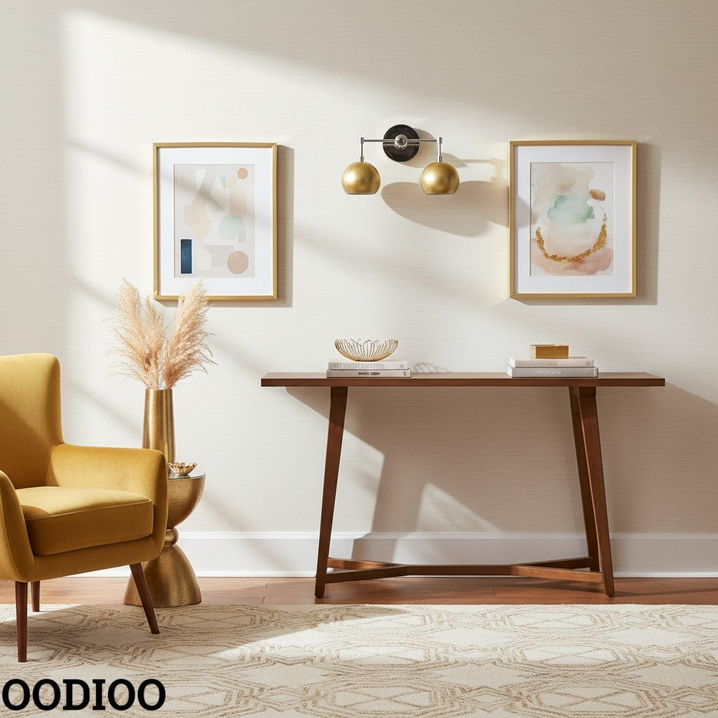 Raw Brass Wall Light - Double Ball Gold Metal Vanity Wall Sconce