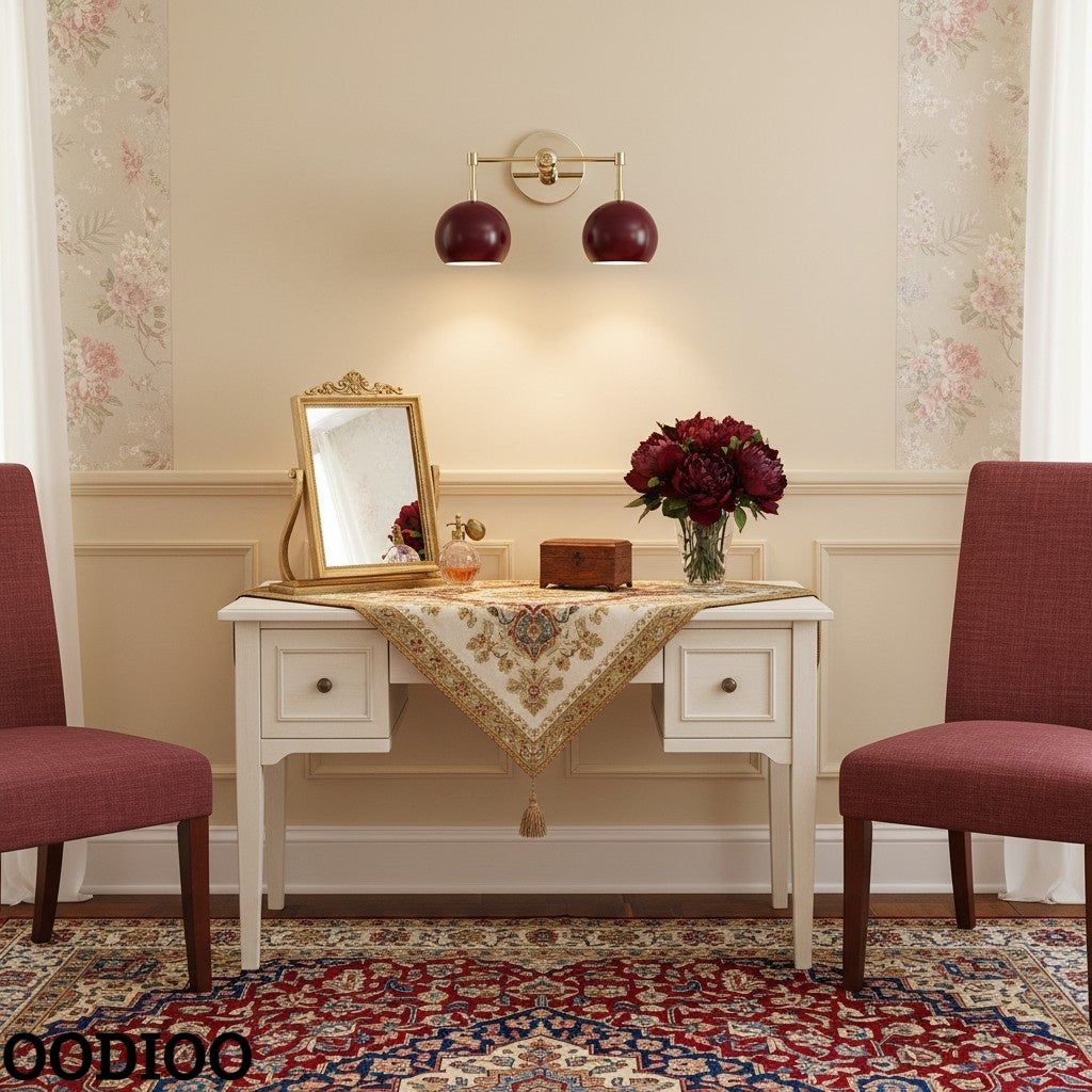 Black Cherry Wall Sconce - Double Bubble Globe-shaped Bath Light