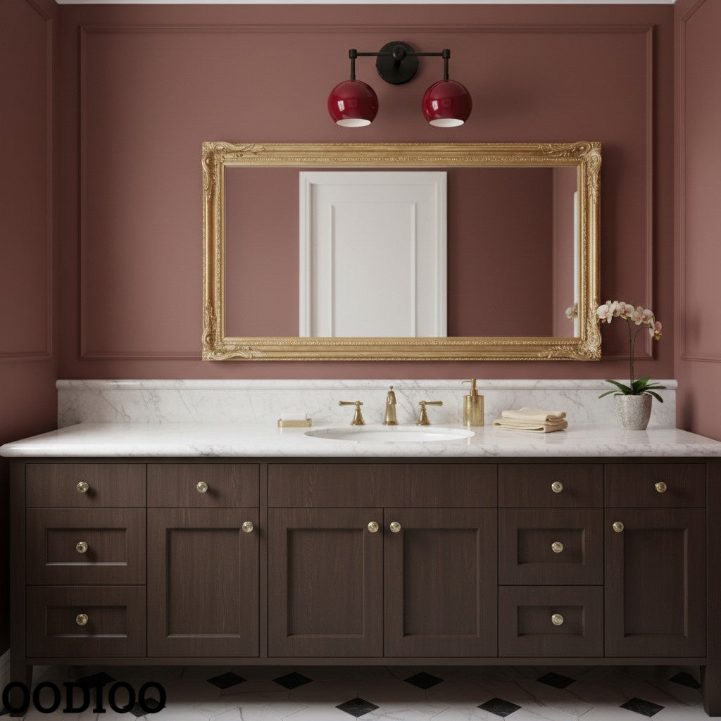 Black Cherry Wall Sconce - Double Bubble Globe-shaped Bath Light