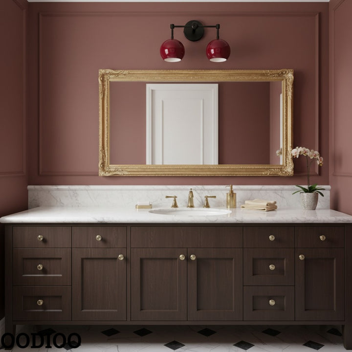 Black Cherry Wall Sconce - Double Bubble Globe-shaped Bath Light