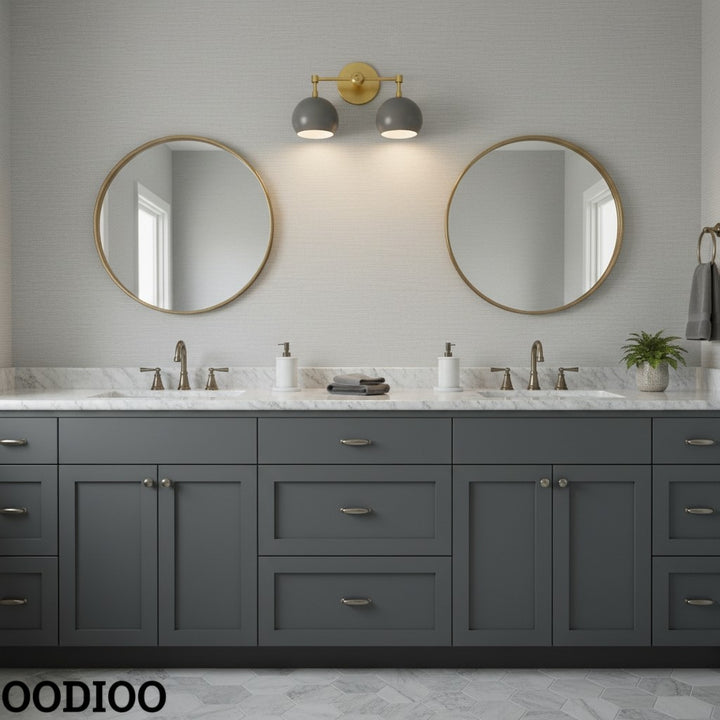 Grey Shades Sconce - Double Head Vanity Bathroom Wall Light