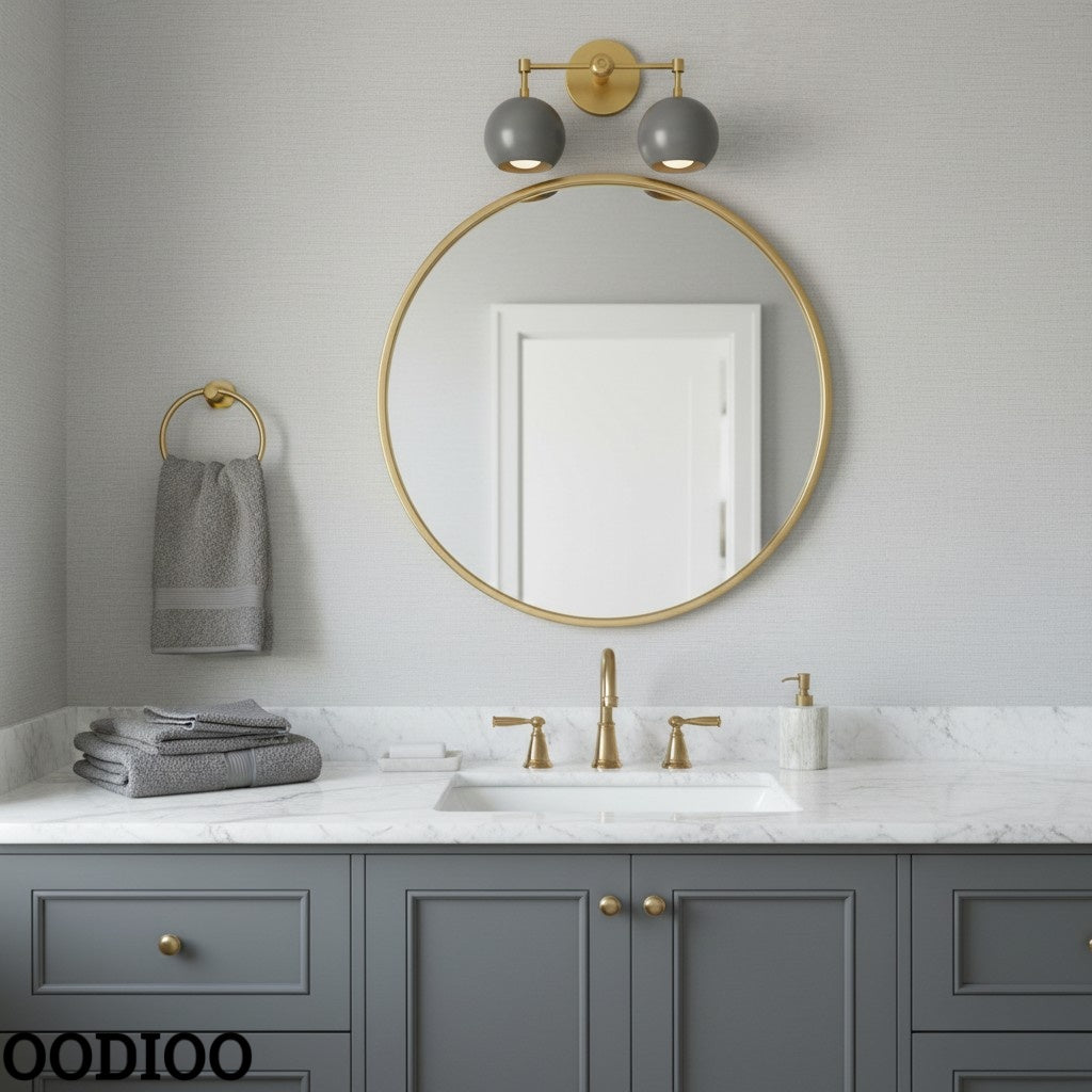 Grey Shades Sconce - Double Head Vanity Bathroom Wall Light