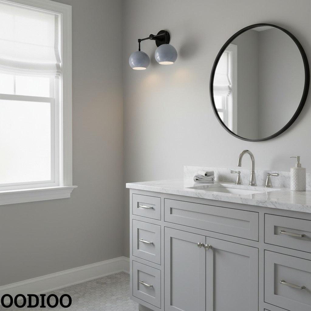 Grey Shades Sconce - Double Head Vanity Bathroom Wall Light
