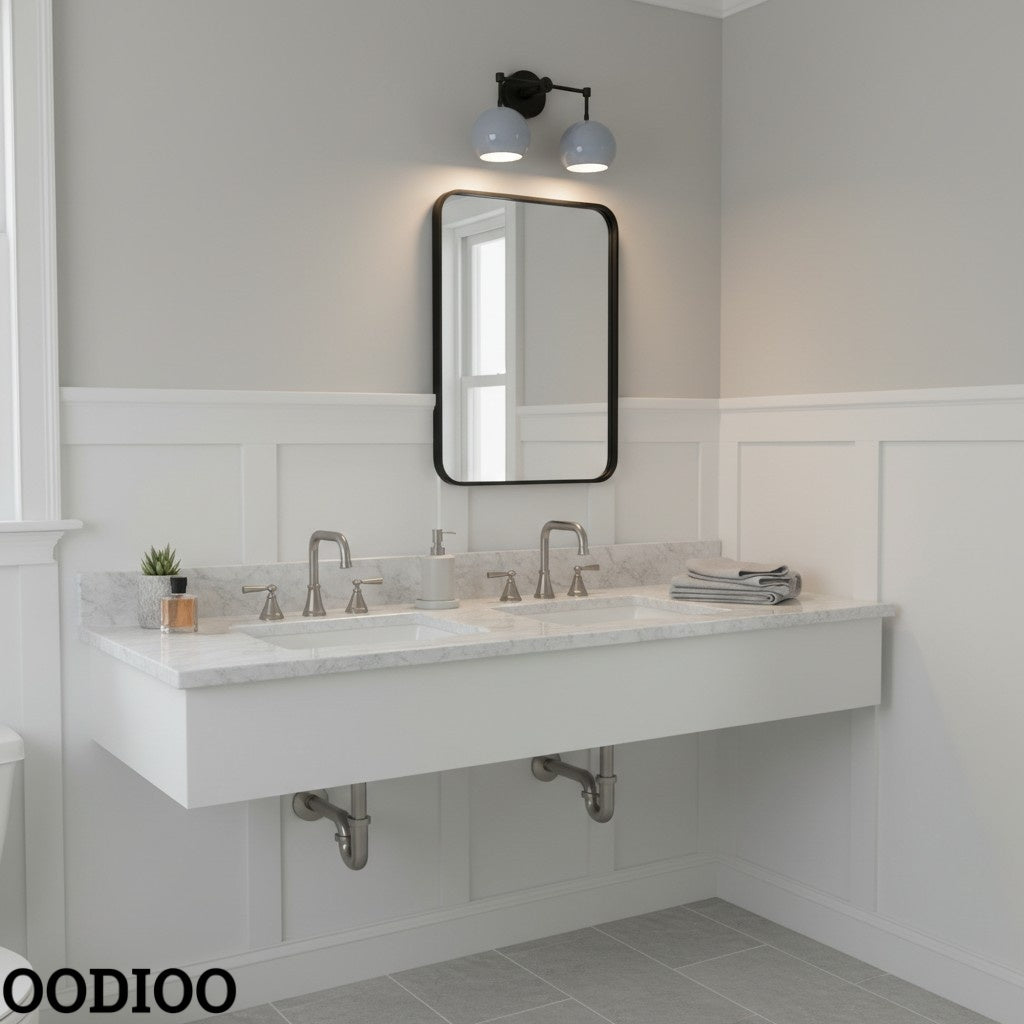 Grey Shades Sconce - Double Head Vanity Bathroom Wall Light