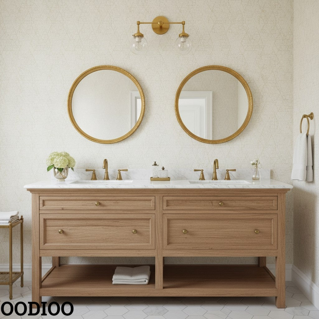 Two-Light Sconce - Double Head Glass Bathroom Wall Light
