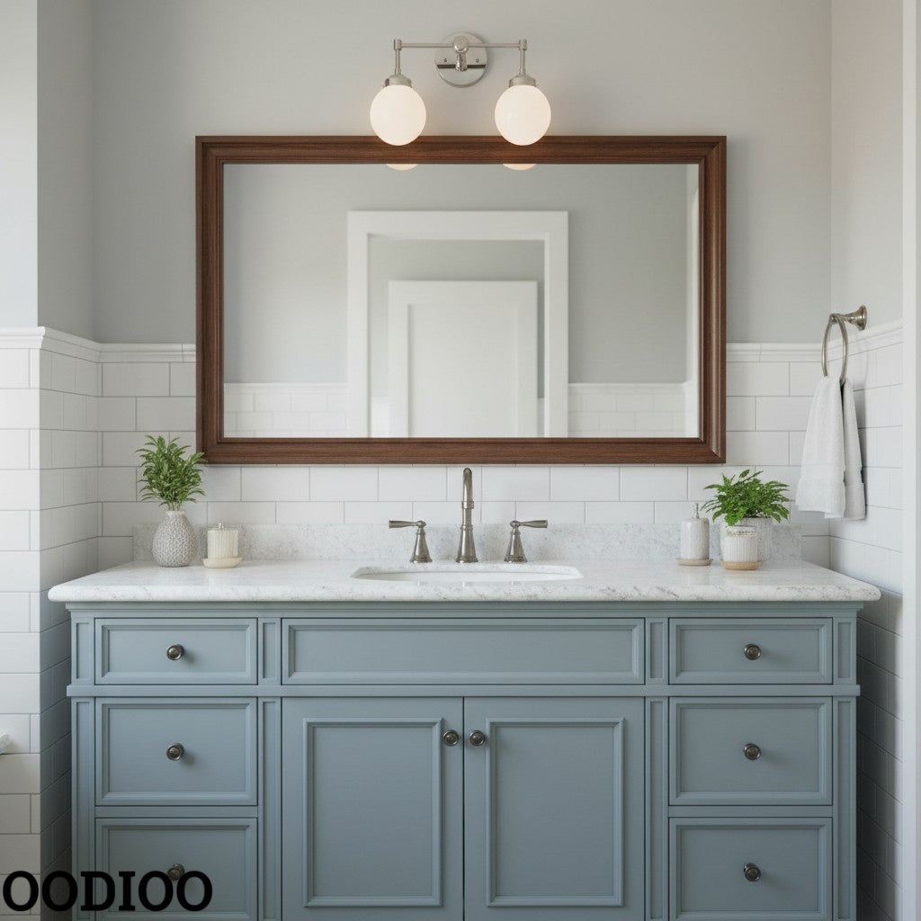 Two-Light Sconce - Double Head Glass Bathroom Wall Light
