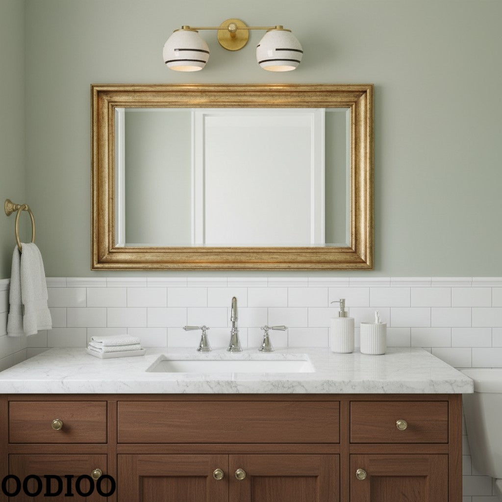 Two Light Delta Wall Sconce - Double Head Vanity Ceramic Wall Lamp
