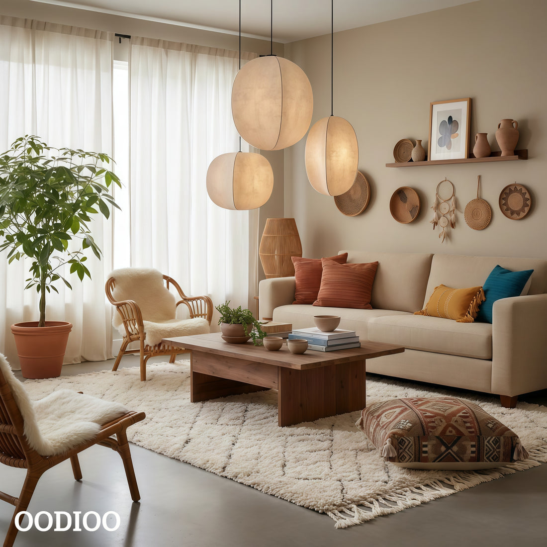 Diora Sculptural Design Pendant Light – Metal Modern Style for Living Room