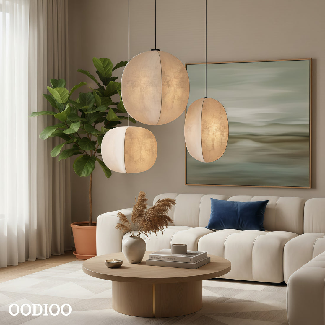 Diora Sculptural Design Pendant Light – Metal Modern Style for Living Room