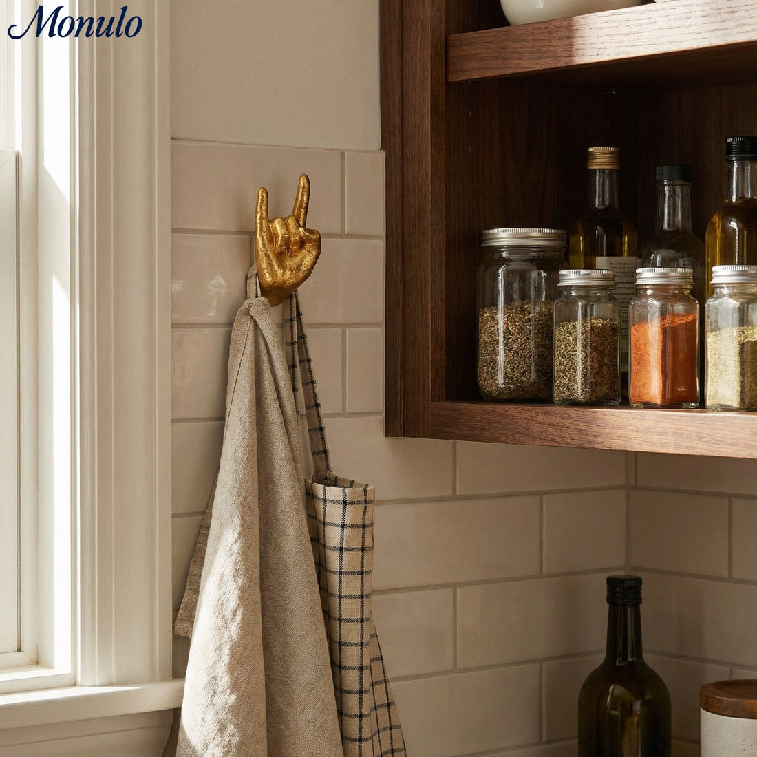 Kickra Decorative Hand Wall Hooks - Modern Art Storage for Living Room