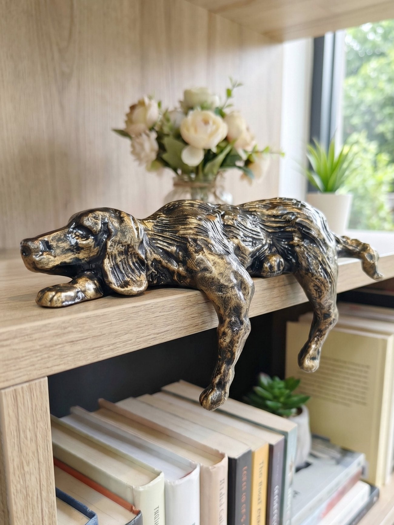 Floxo Geometric Dog Sculpture Modern Decor - Minimalist Iron Art for Desk