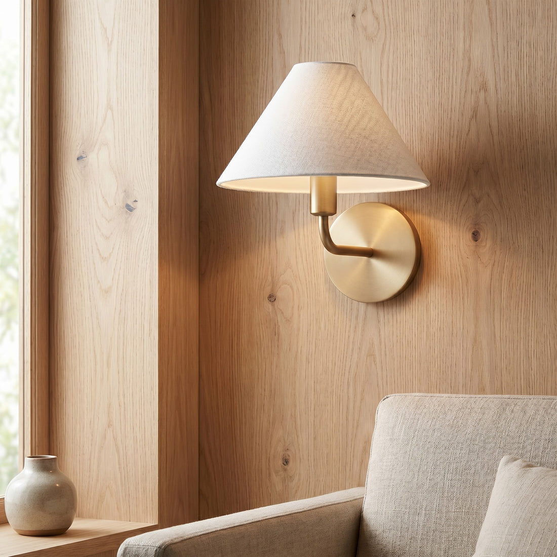 Diora Wall Sconce Light - Modern Brass Fixture with Elegant Shade