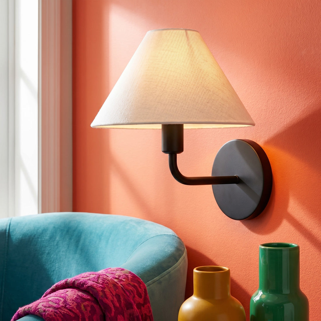 Diora Wall Sconce Light - Modern Brass Fixture with Elegant Shade
