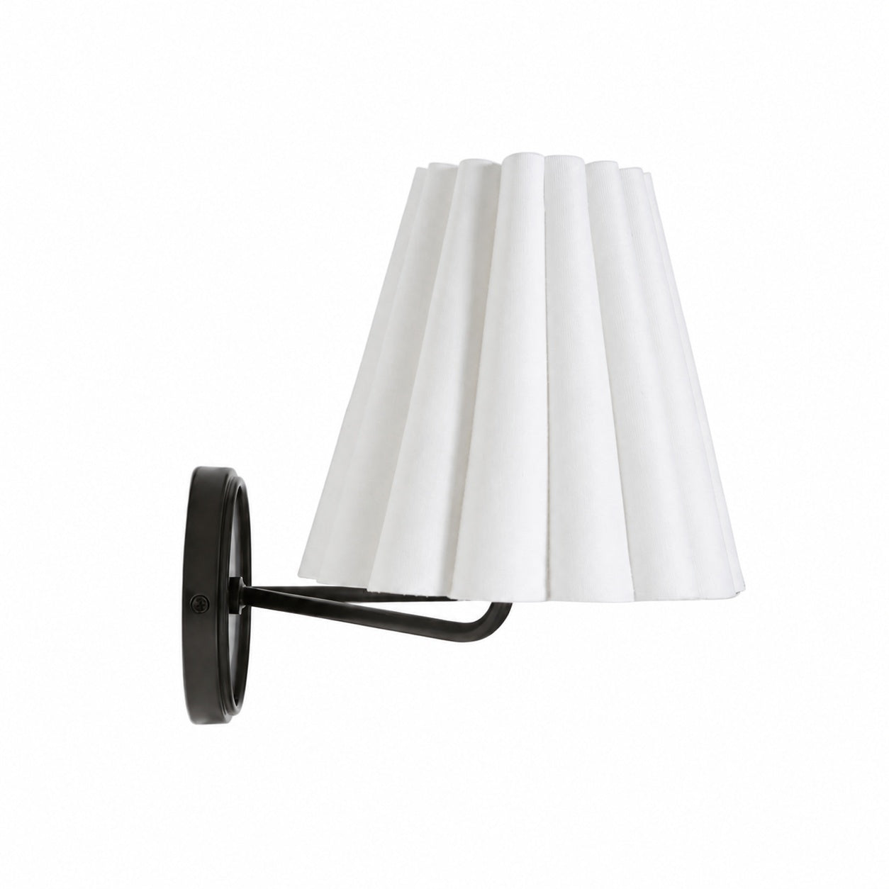 Ruffmeto Fabric Wall Sconce – Featuring Pleated Detailing on a Sculptural Metal Frame for Study or Hallway