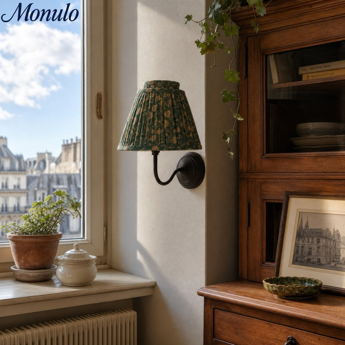 Solmire Contemporary Fabric Wall Sconce Fabric Metal Wall Light for Bedroom and Hallway Study Room