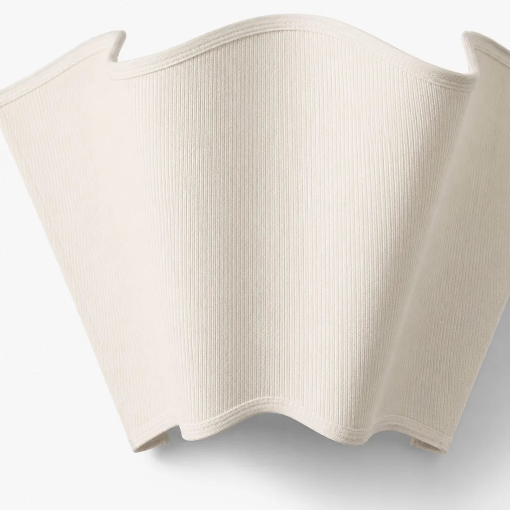 Oslan Modern Plug-In Sconce - Scalloped Ivory Linen Shade Wall Lamp
