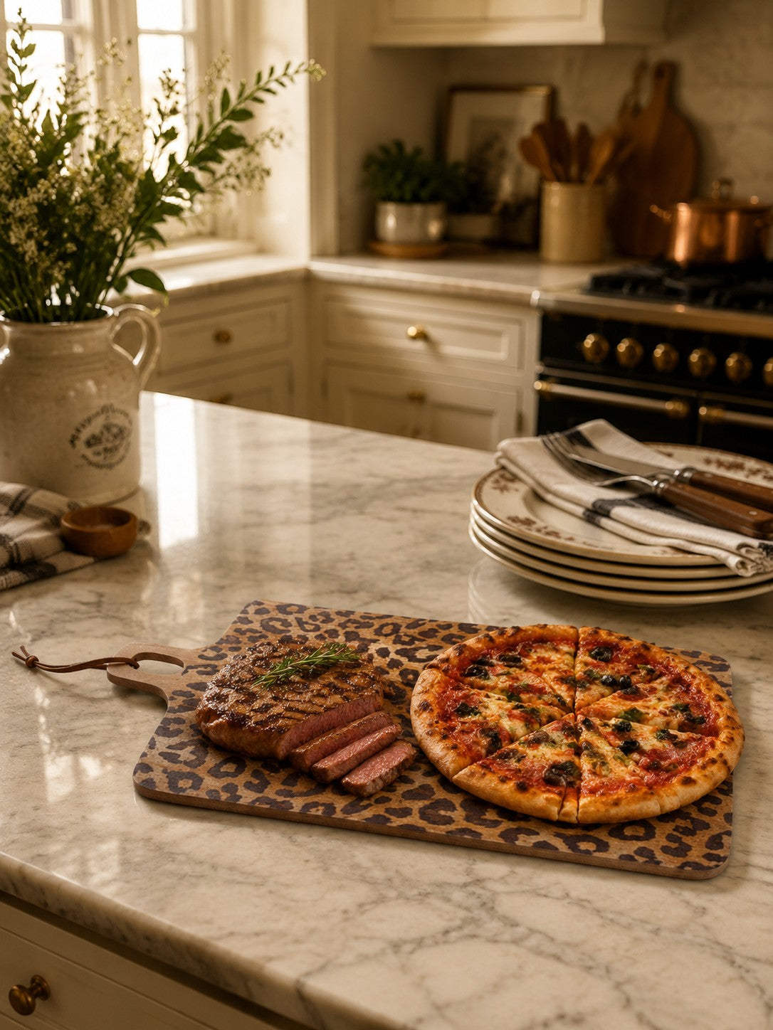 Leopard Solid Sapele Wood Board - Functional Dining Accessory for Kitchen island