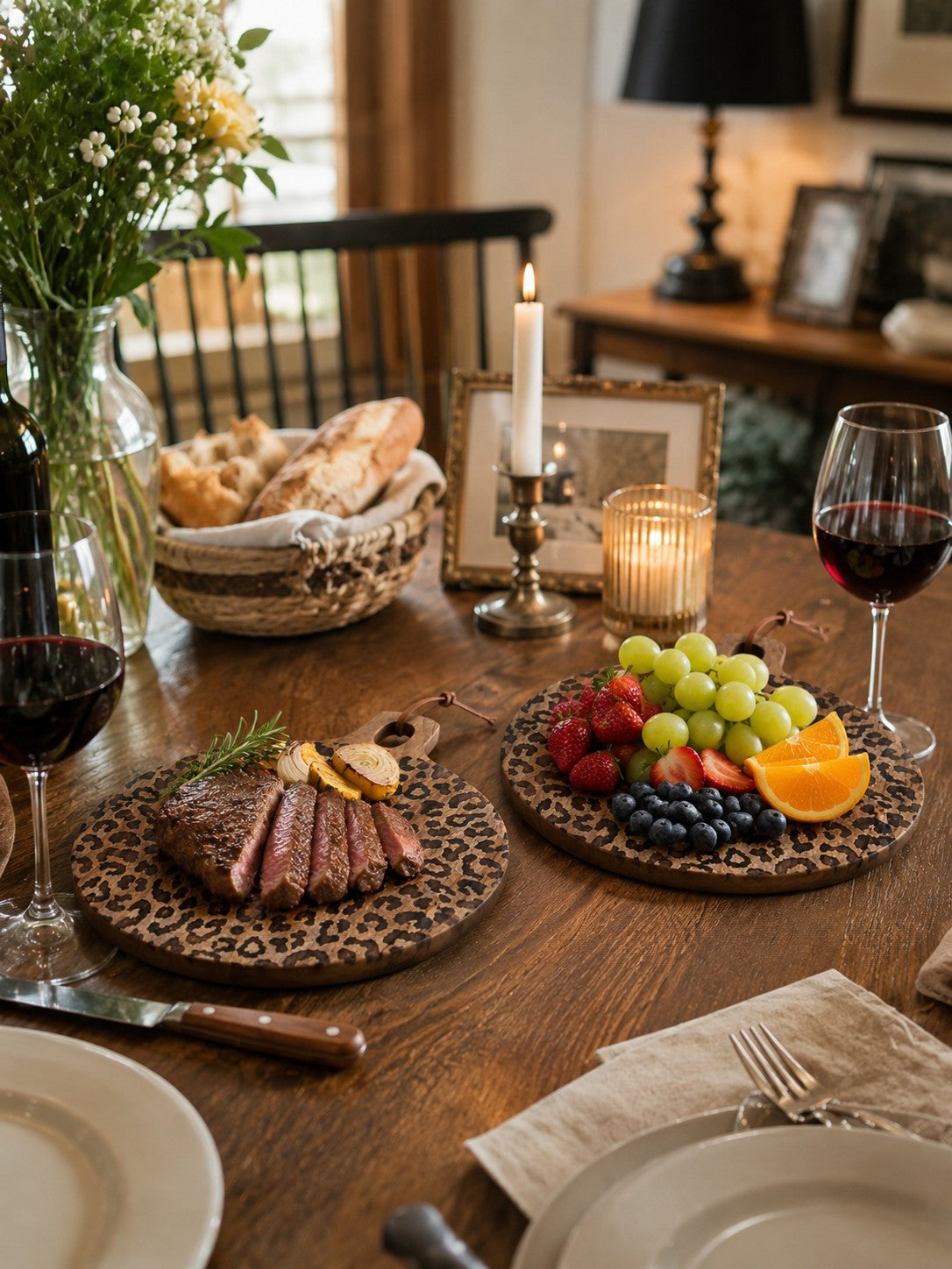 Leopard Solid Sapele Wood Board - Functional Dining Accessory for Kitchen island