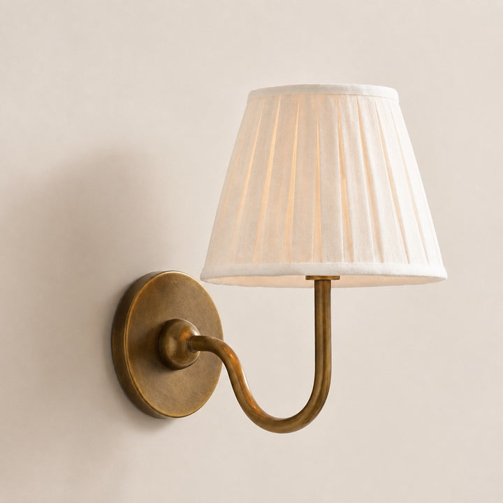 Luvora Vintage Pleated Shade Wall Lamp - Modern Brass Linen Wall Lighting