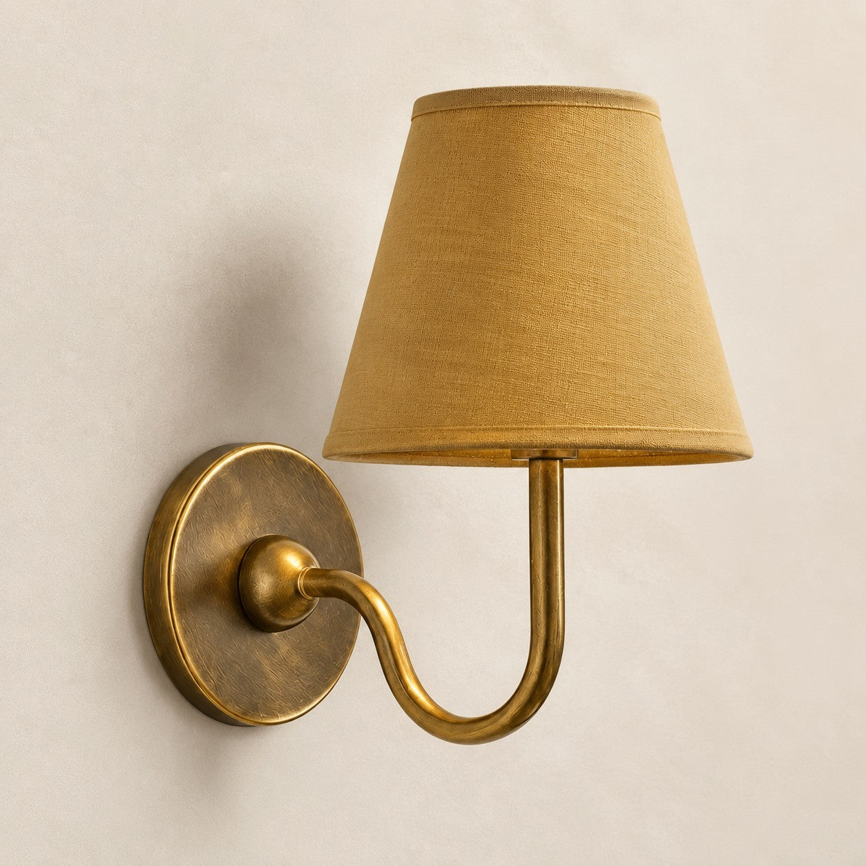 Luvora Vintage Pleated Shade Wall Lamp - Modern Brass Linen Wall Lighting