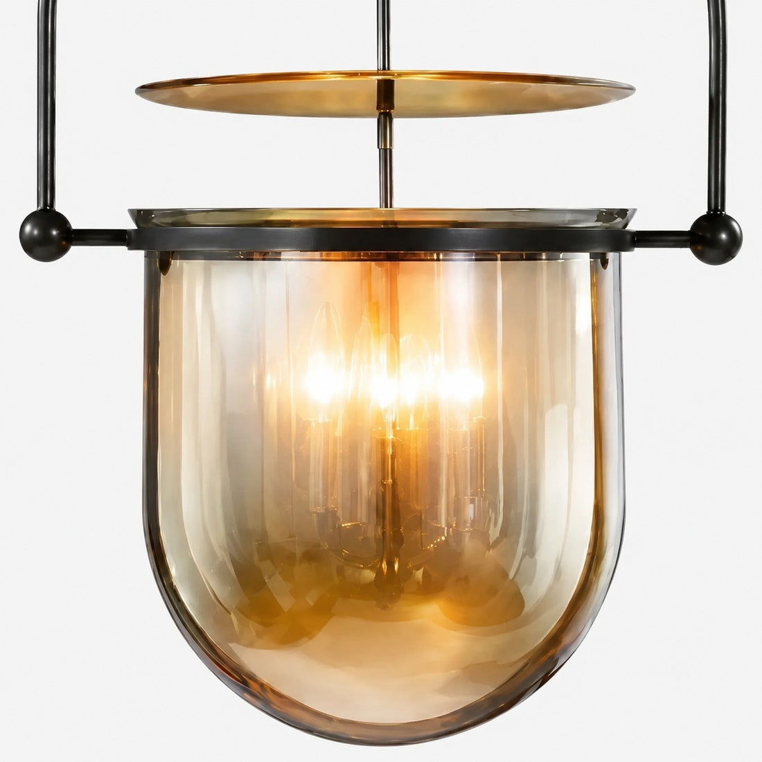 Vintage Ribbed Glass Pendant Light