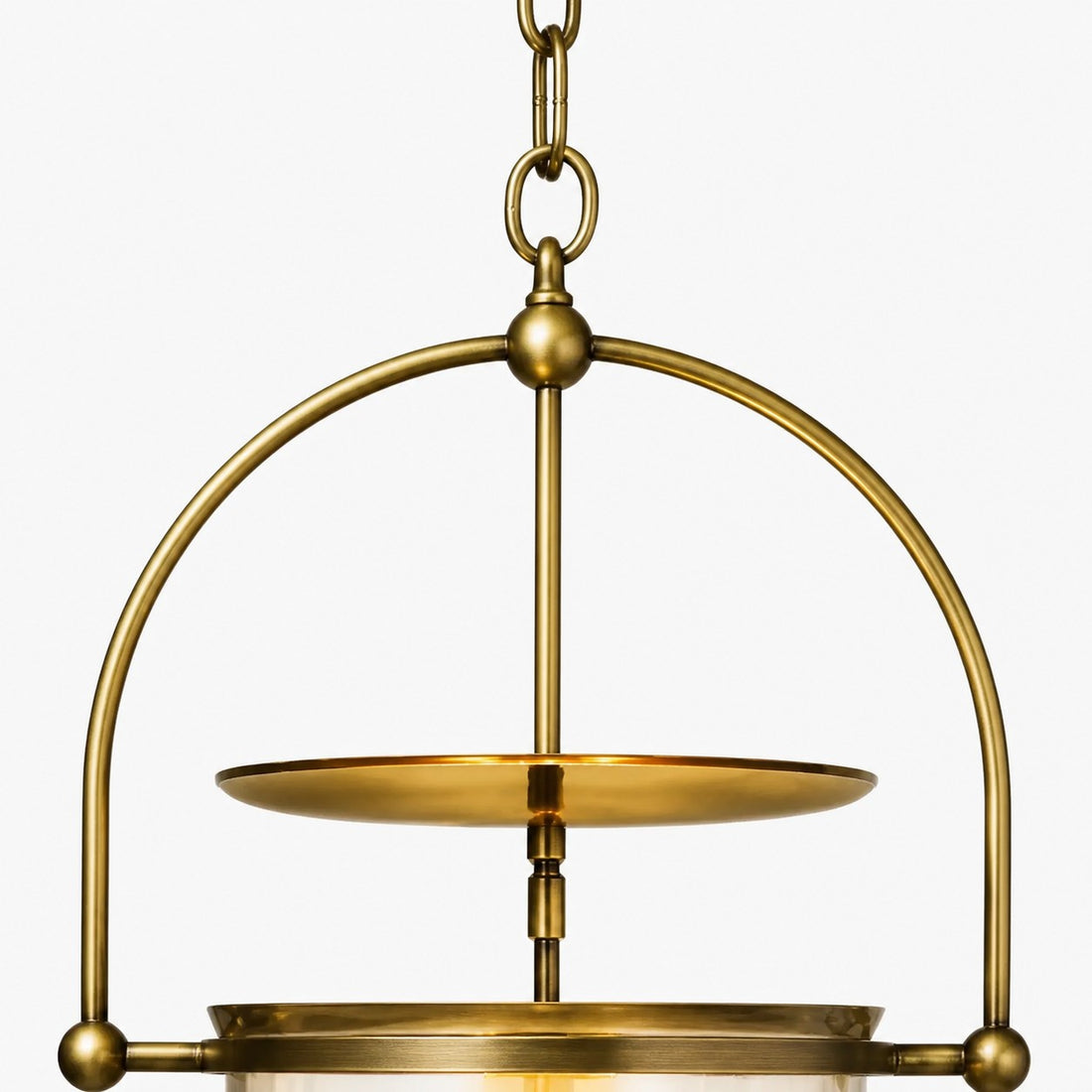 Vintage Ribbed Glass Pendant Light