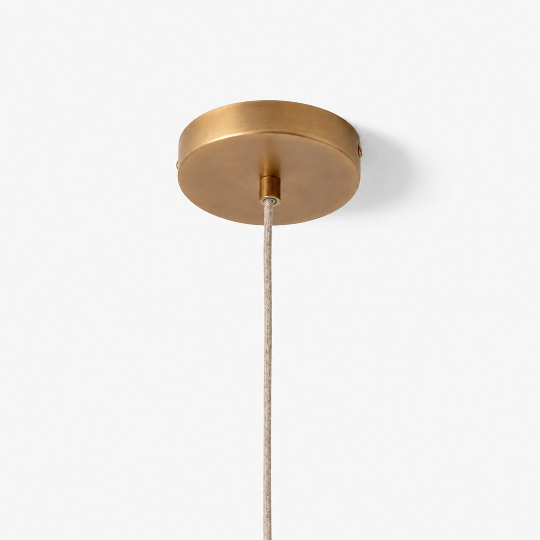 Lindi - aged brass and linen oversized scalloped pendant
