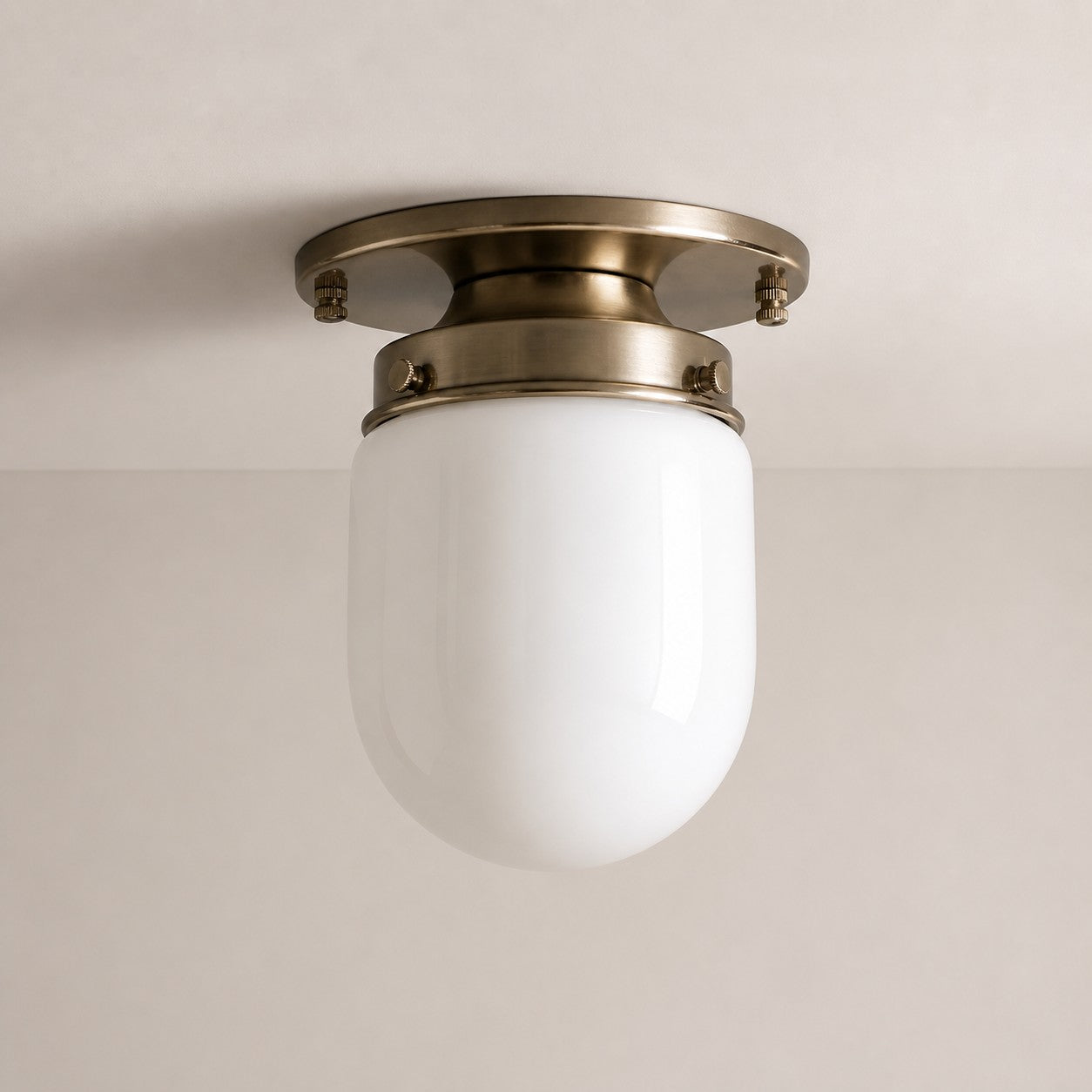 Opalume Glass Flush Mount Ceiling and Wall Light - Art Deco Small Globe Fixture