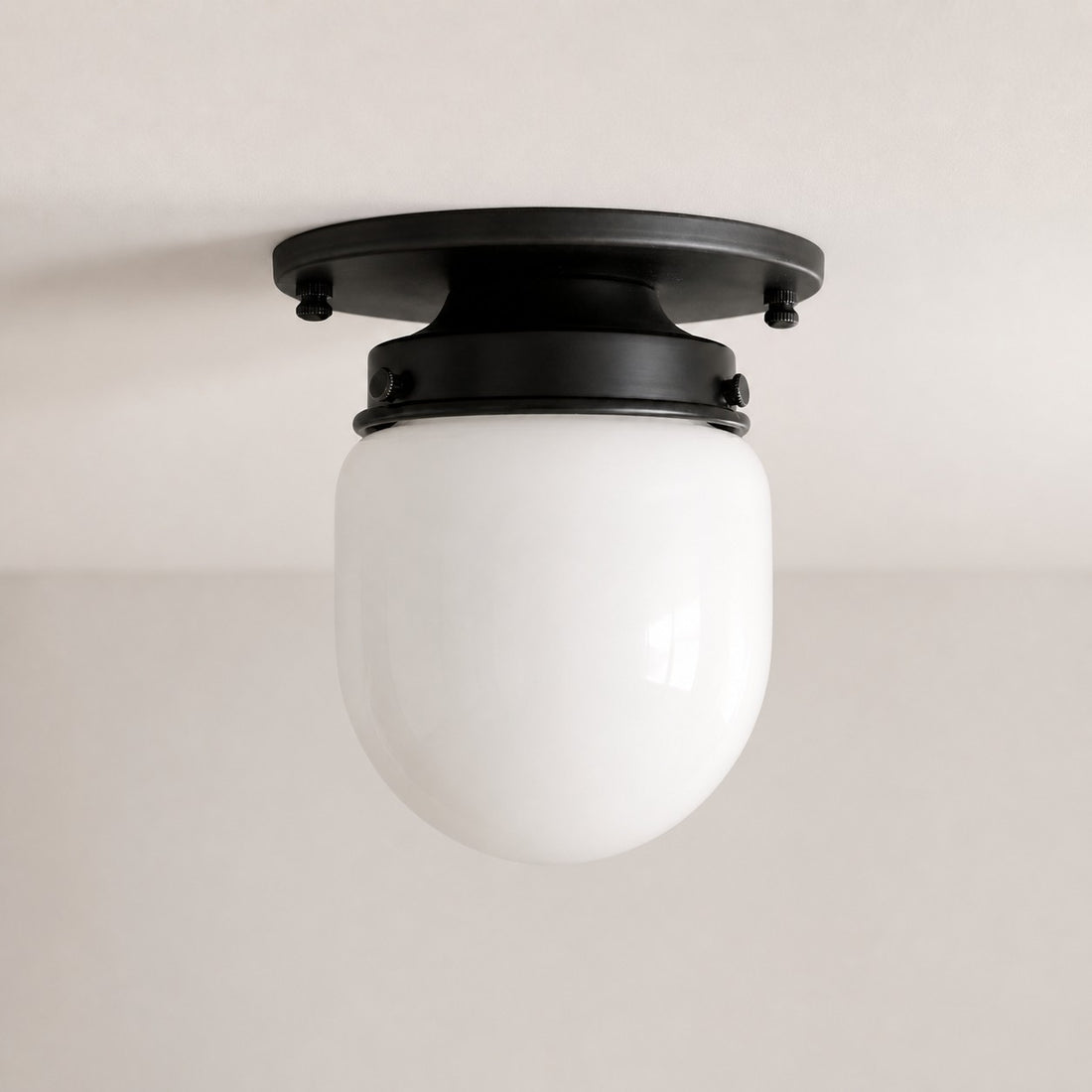 Opalume Glass Flush Mount Ceiling and Wall Light - Art Deco Small Globe Fixture