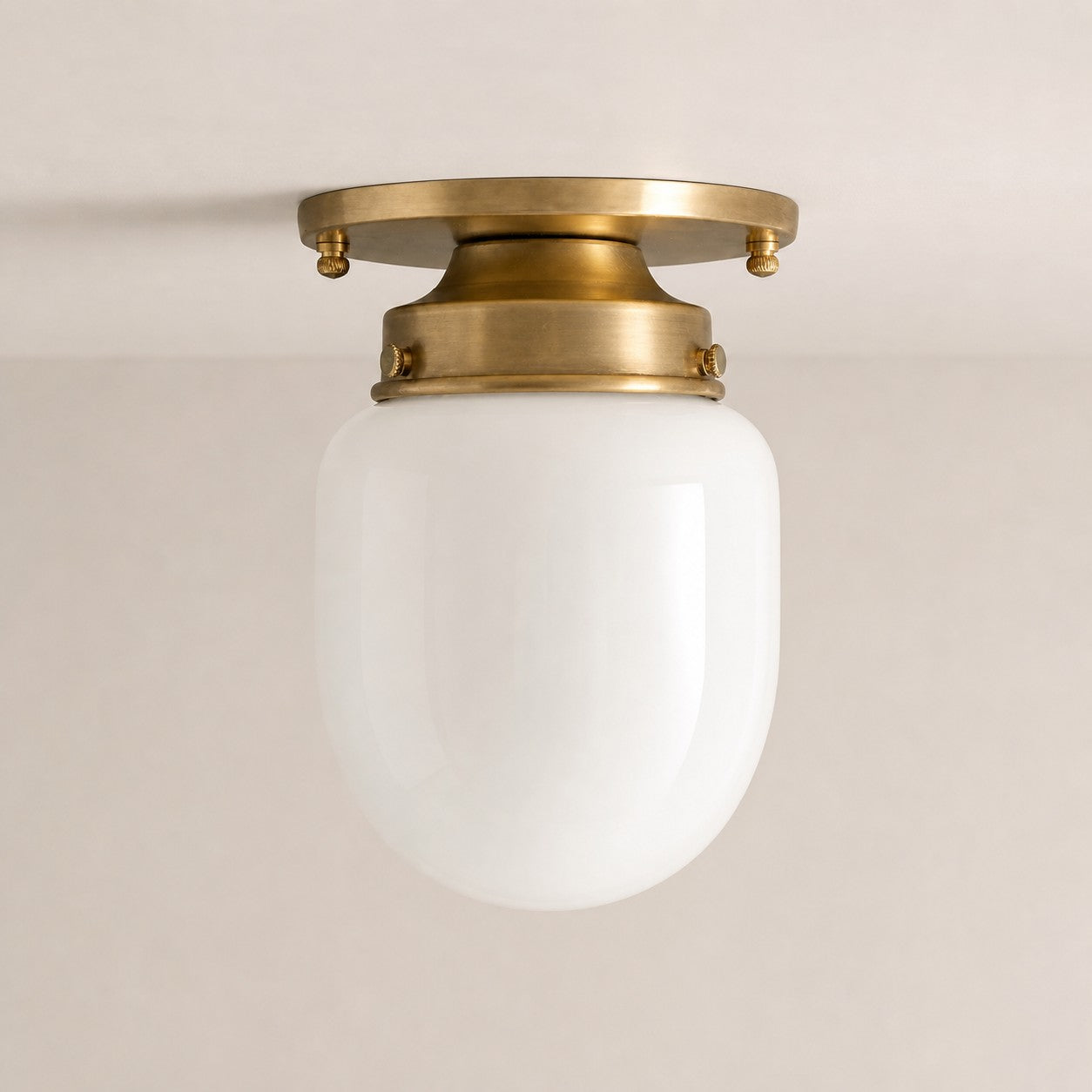 Opalume Glass Flush Mount Ceiling and Wall Light - Art Deco Small Globe Fixture
