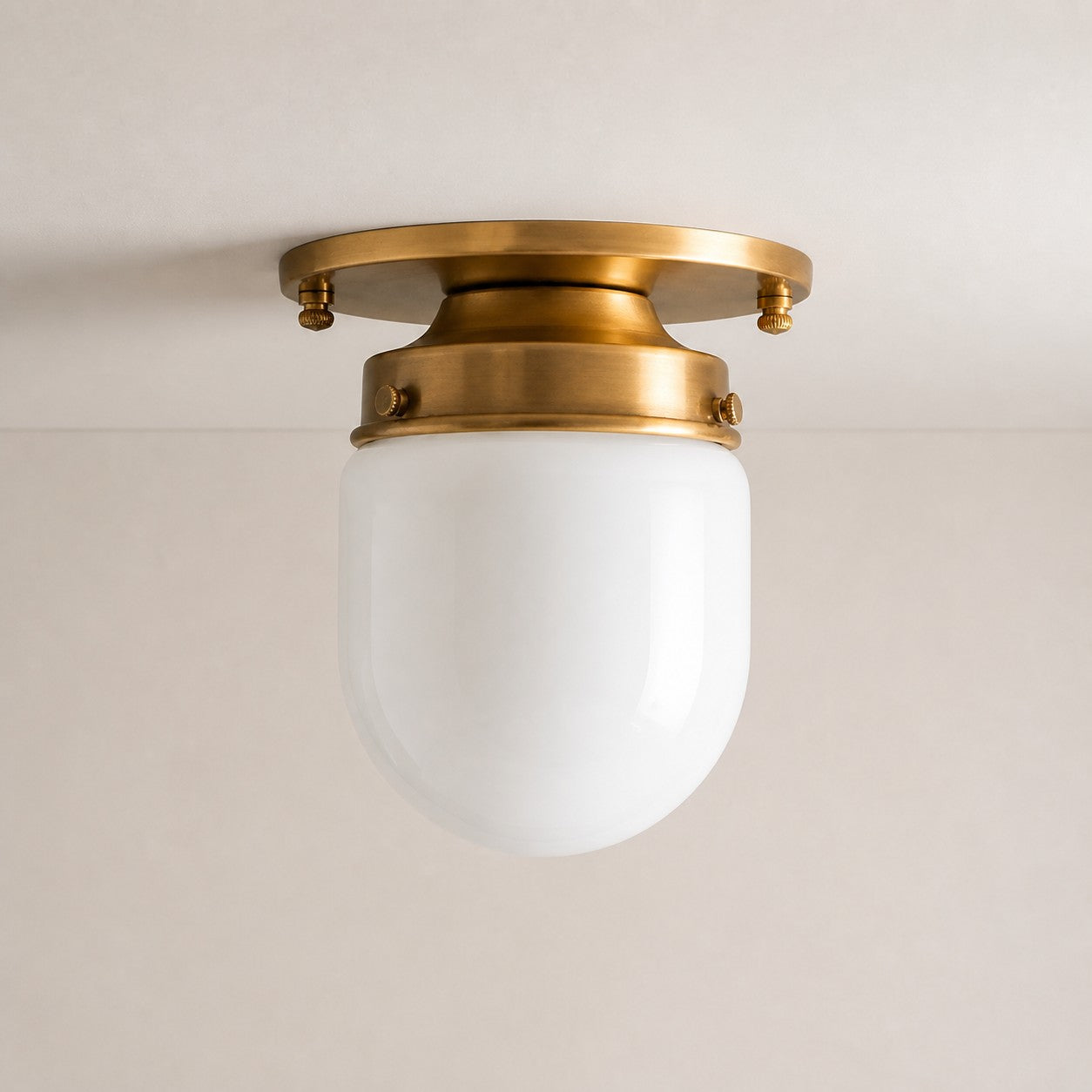 Opalume Glass Flush Mount Ceiling and Wall Light - Art Deco Small Globe Fixture