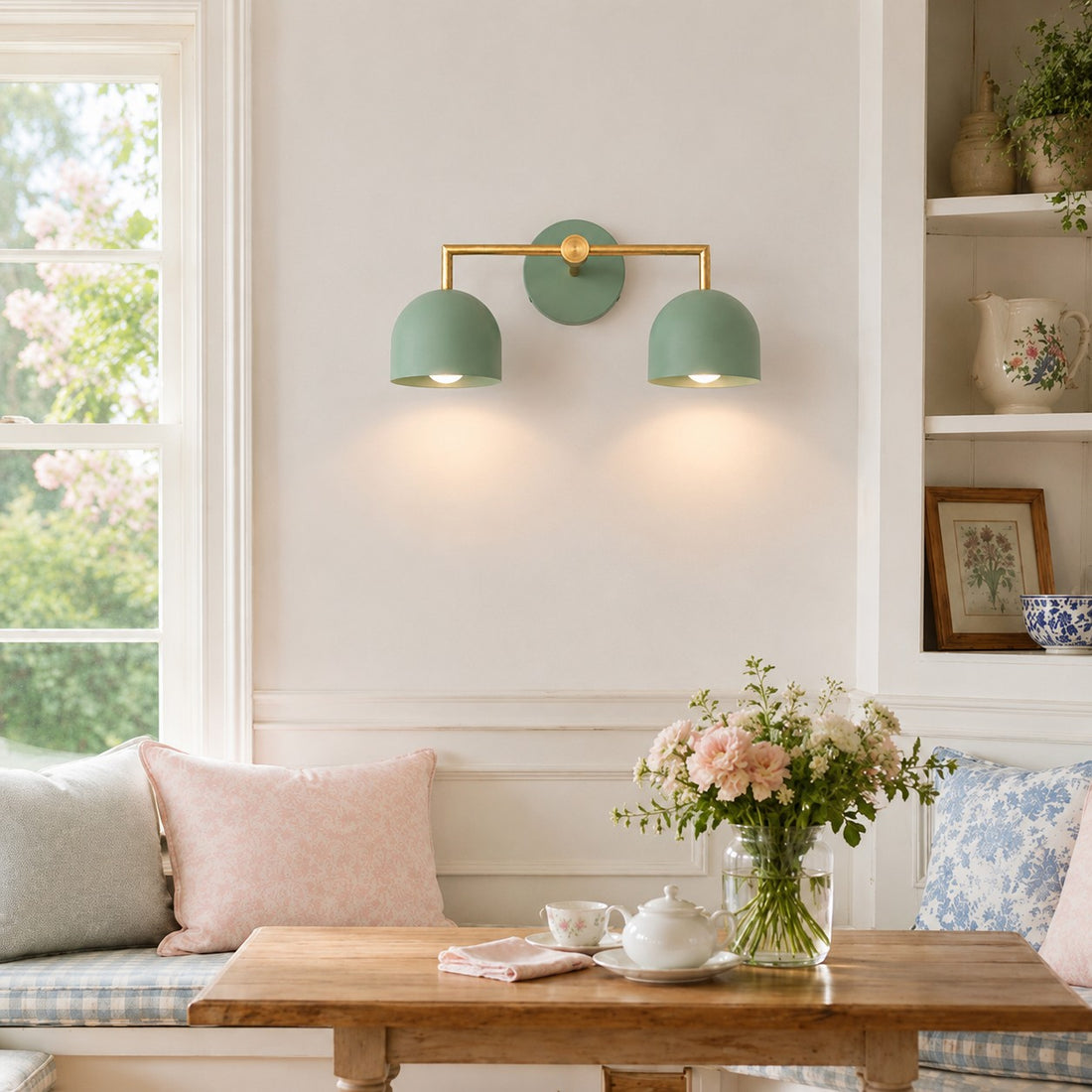 Metio Dome Farmhouse Vanity Wall Light Colorful Metal Sconce