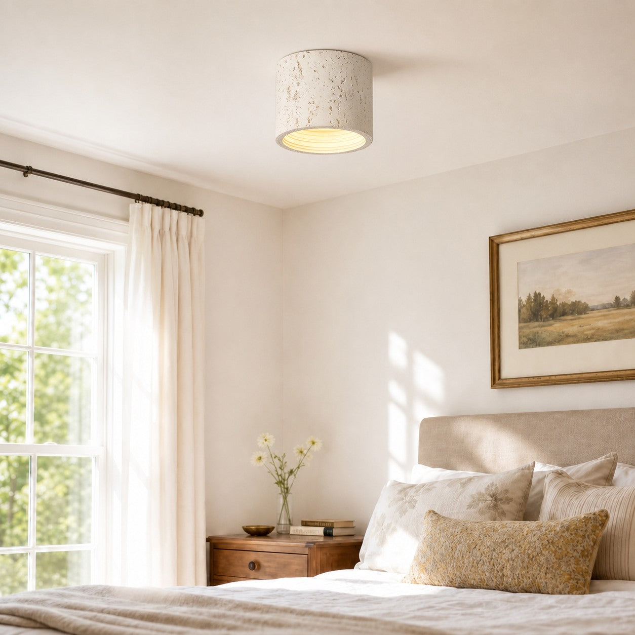 Modern Wabi-Sabi Cylindrical Ceiling Lamp