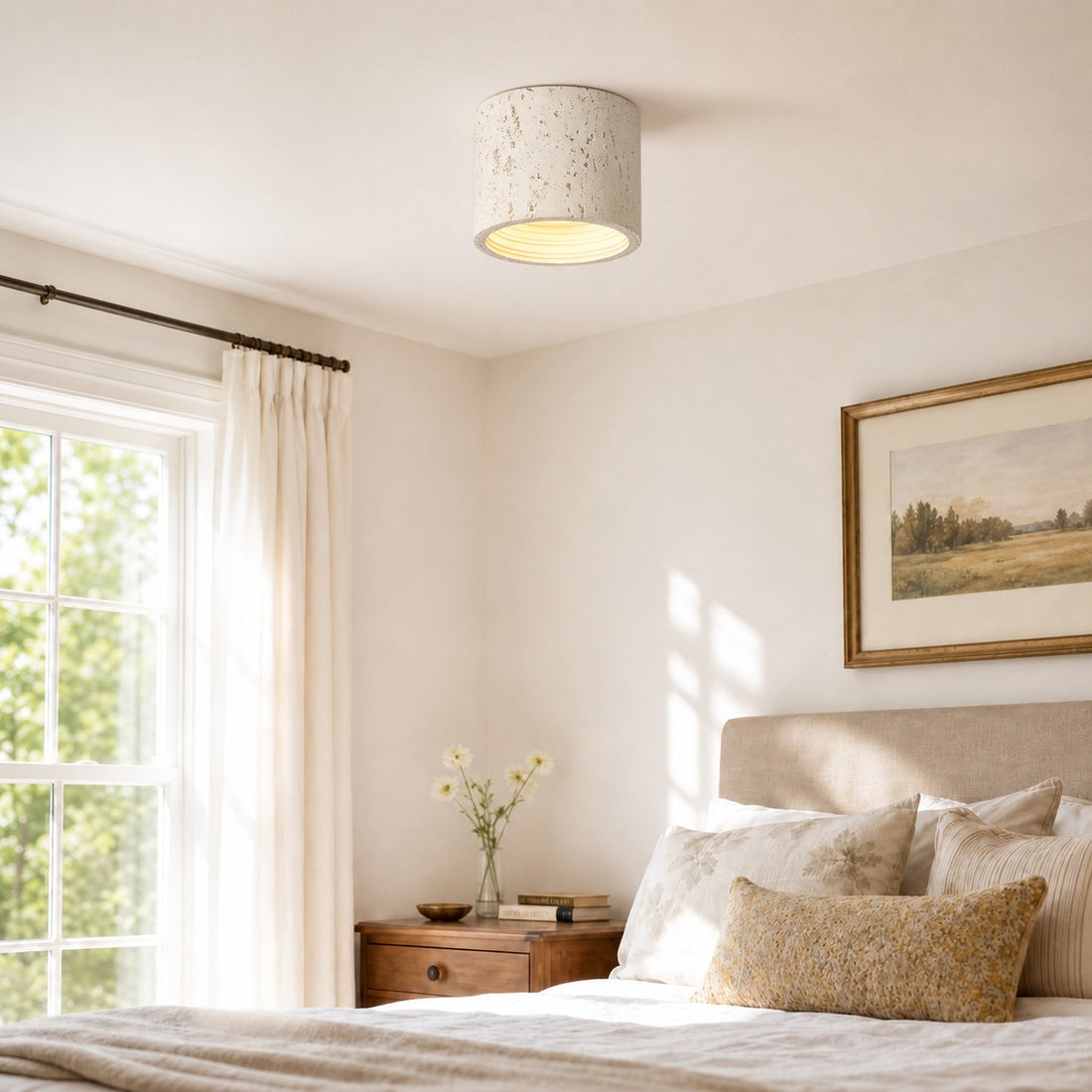 Modern Wabi-Sabi Cylindrical Ceiling Lamp