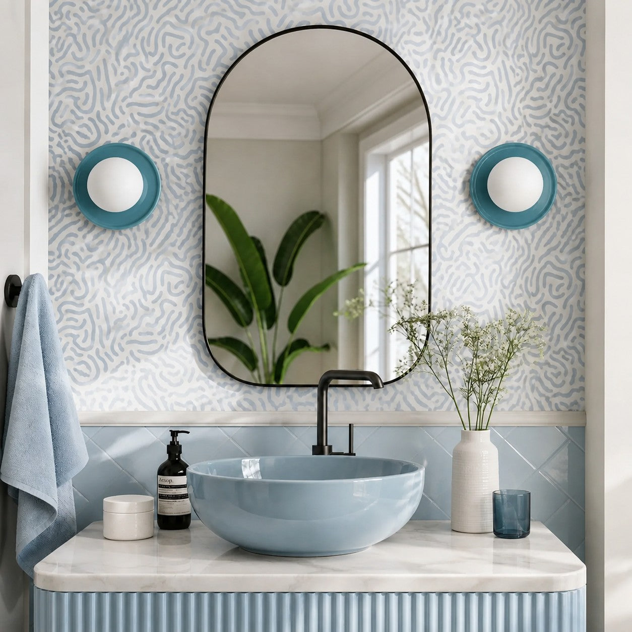 Ceramic Globe Wall Sconce – Opal Glass Bedside Light
