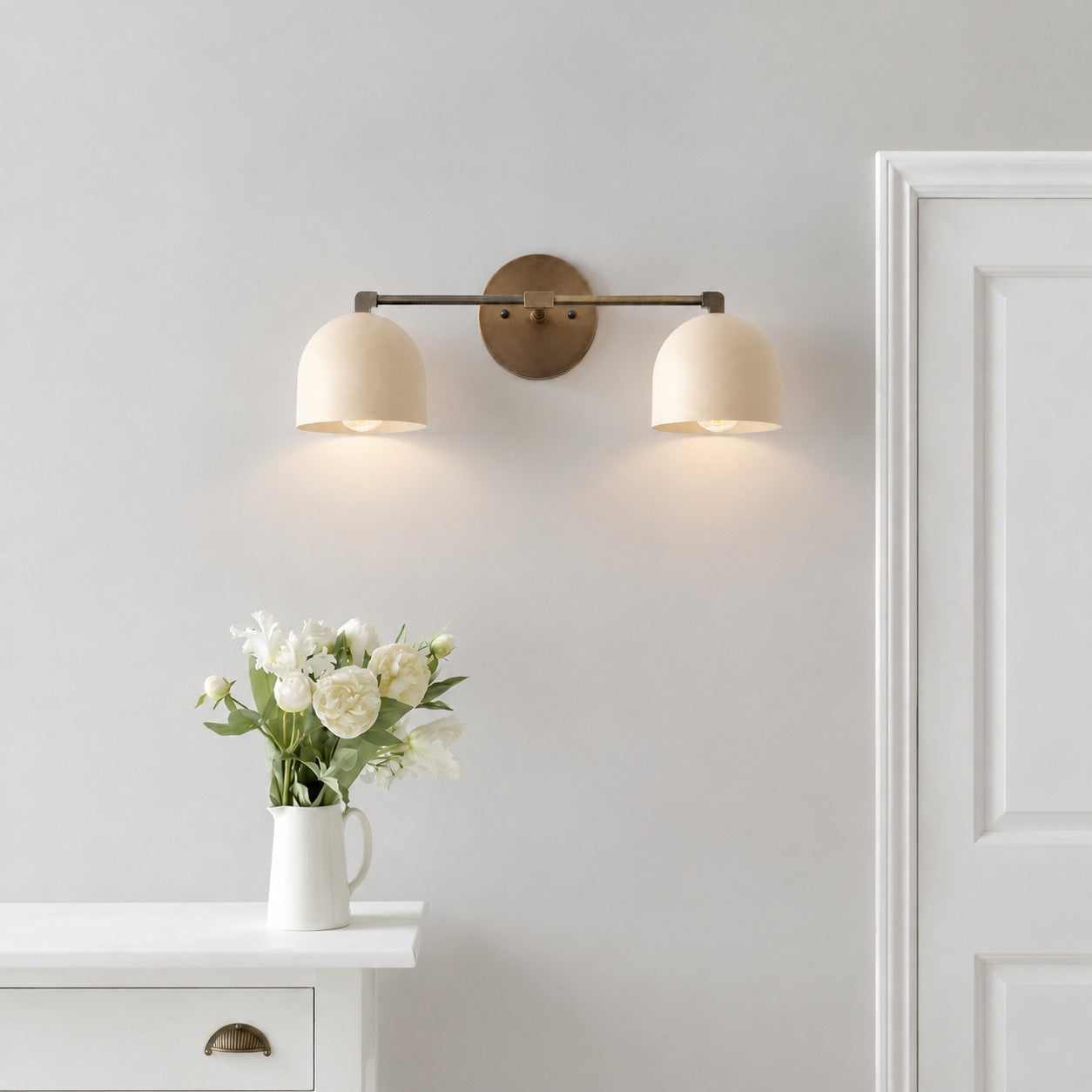 Metio Dome Mid-Century Deep Ball Vanity Lamp - Brass Wall Sconce