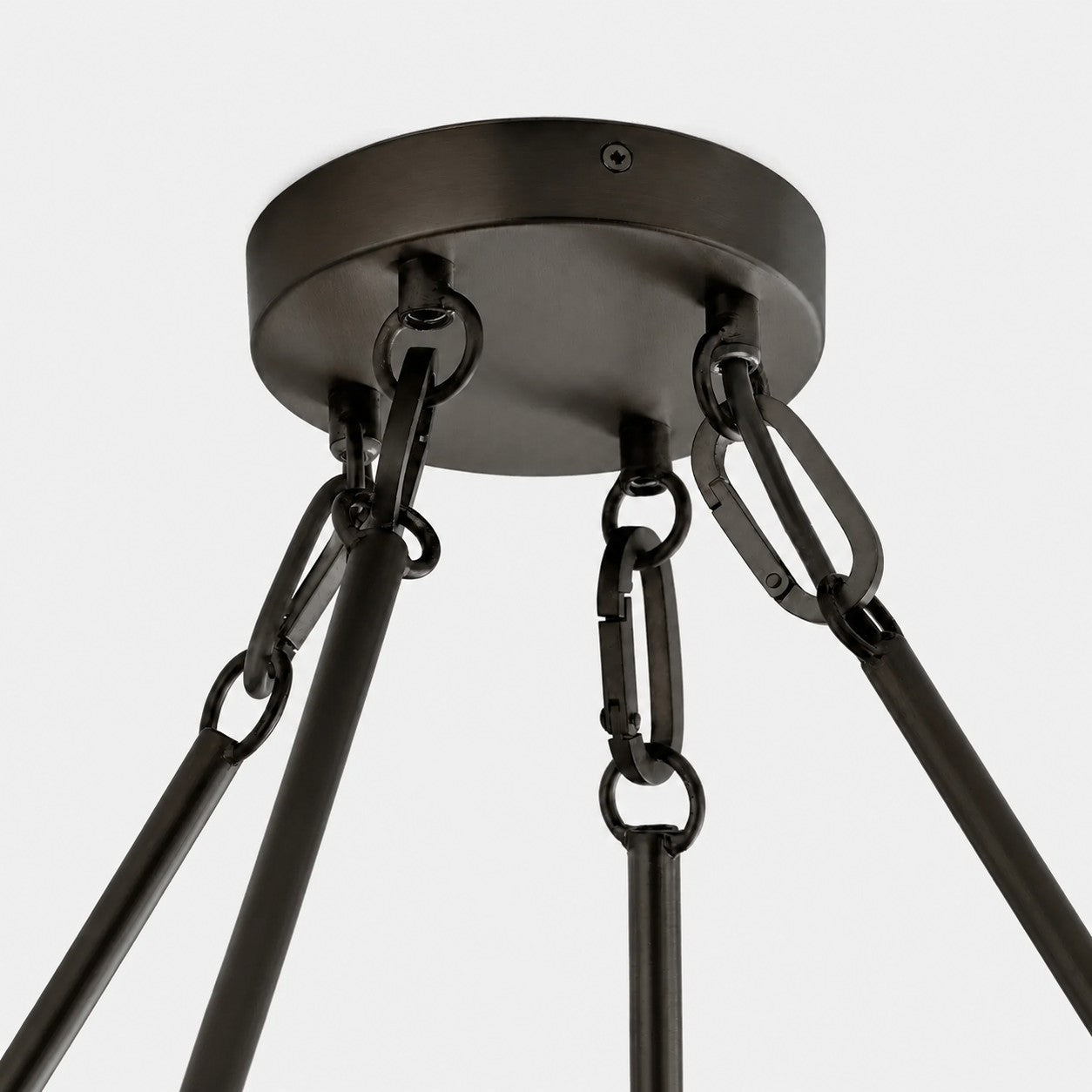 Rowan Modern Wagon Wheel Round Chandelier - Industrial Farmhouse Iron Lighting Fixture