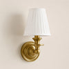 Kalvora wall sconce - White Pleated shade with Brass finish