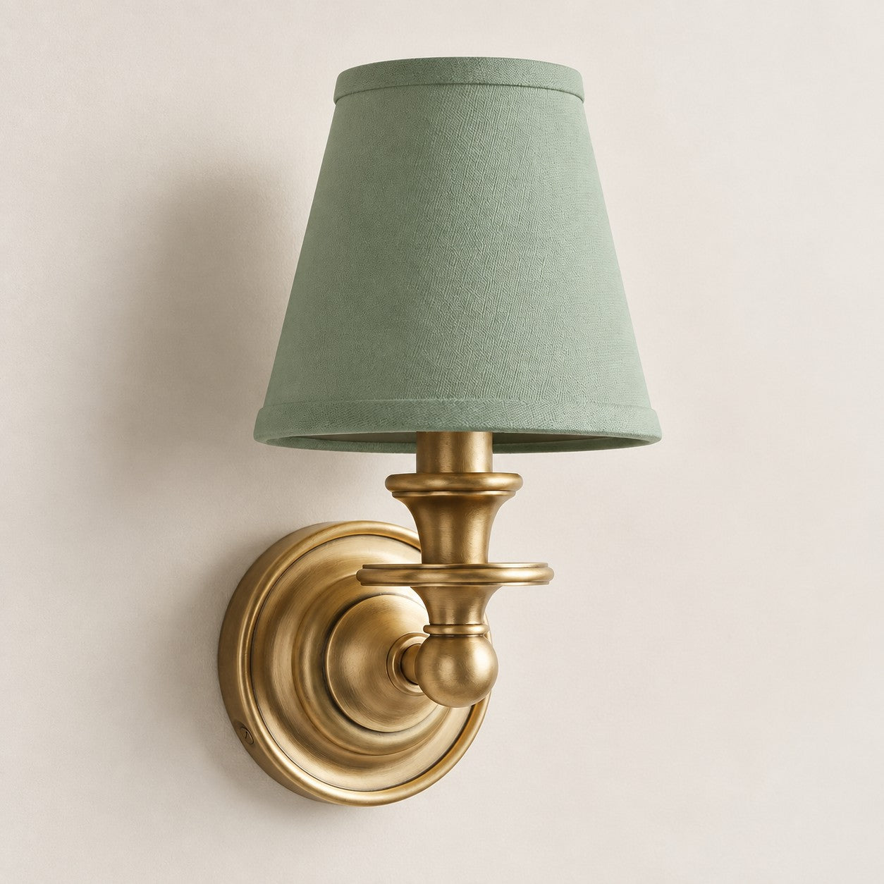 Kalvora wall sconce - Sage Green Plain shade with Brass finish