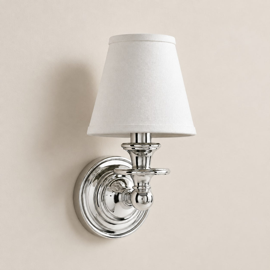 Kalvora wall sconce - White Plain shade with Chrome finish
