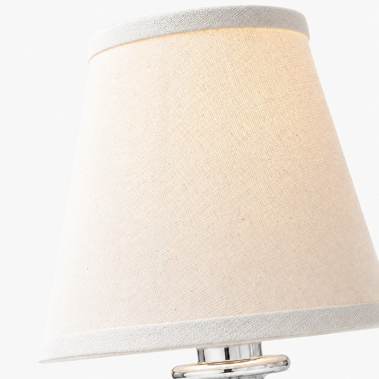Kalvora White Plain fabric shade texture detail