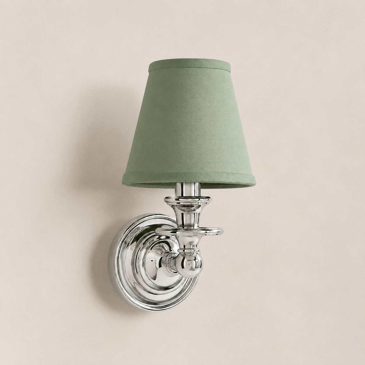 Kalvora wall sconce - Sage Green Plain shade with Chrome finish