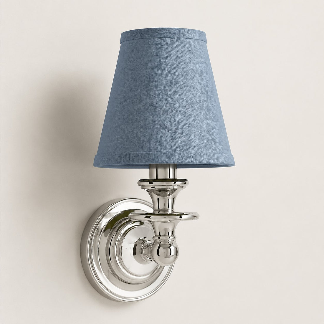 Kalvora wall sconce - Dusty Blue Plain shade with Chrome finish