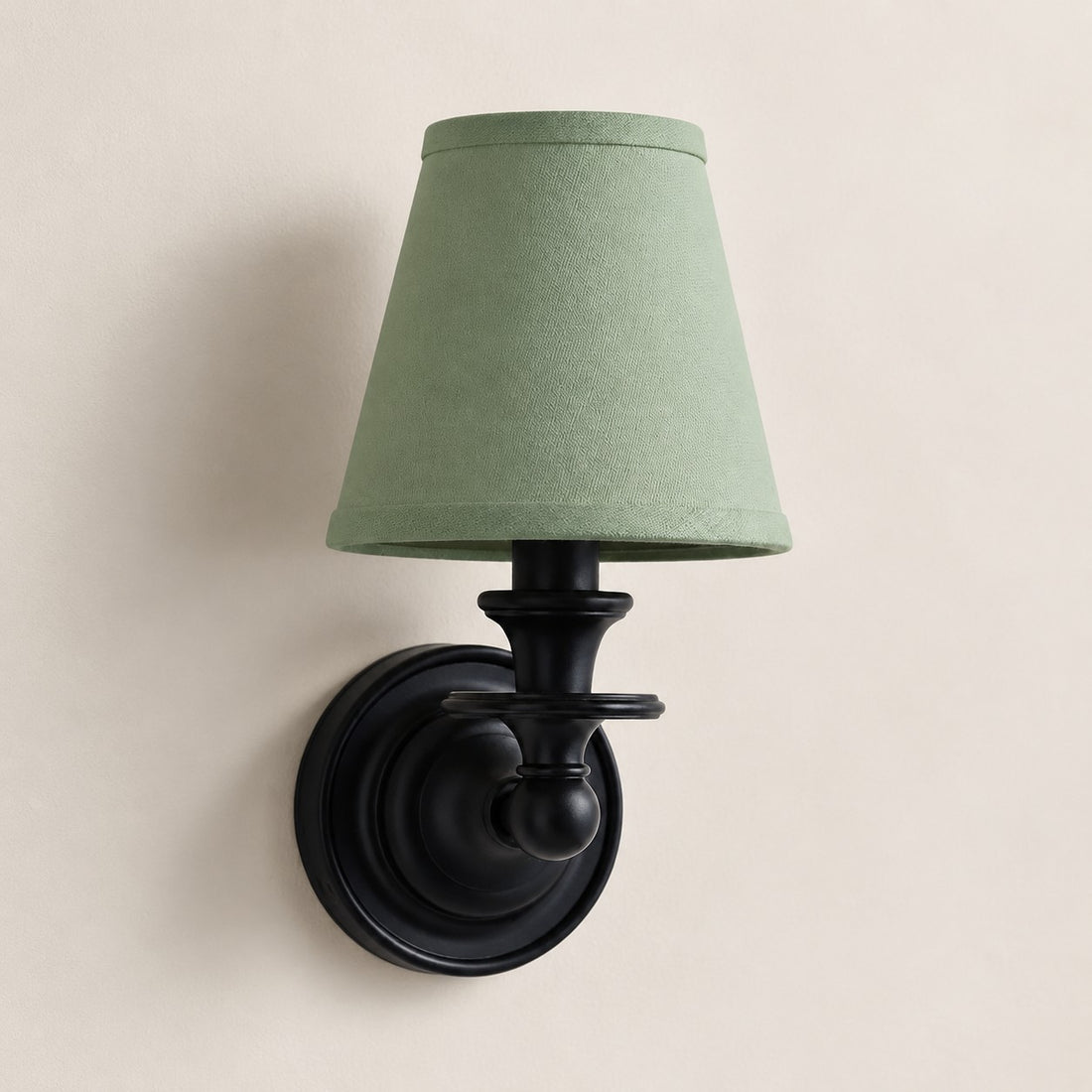 Kalvora wall sconce - Sage Green Plain shade with Black finish