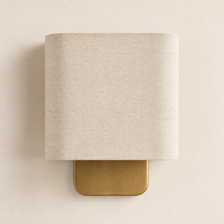 Nolvara Contemporary Fabric-Shade Wall Light – Minimalist Metal Fixture for Bedroom Hallway