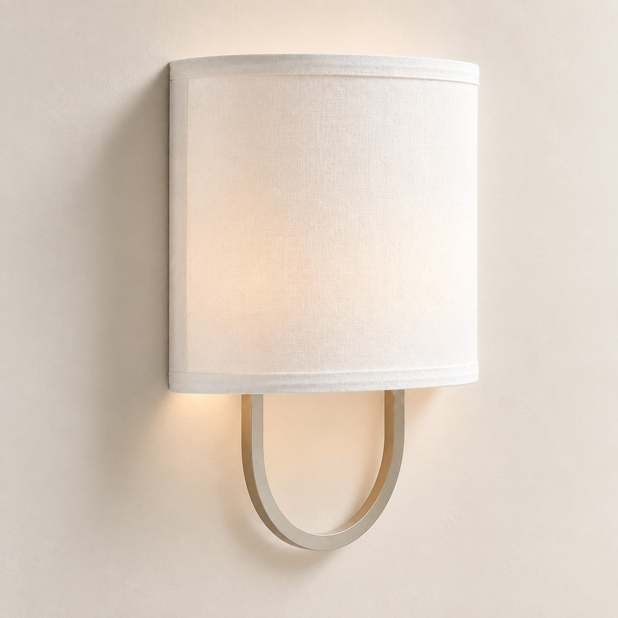 Nolvara wall light - White shade with Polished Nickel finish