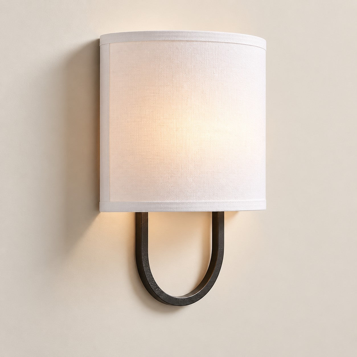Nolvara wall light - White shade with Bronze finish