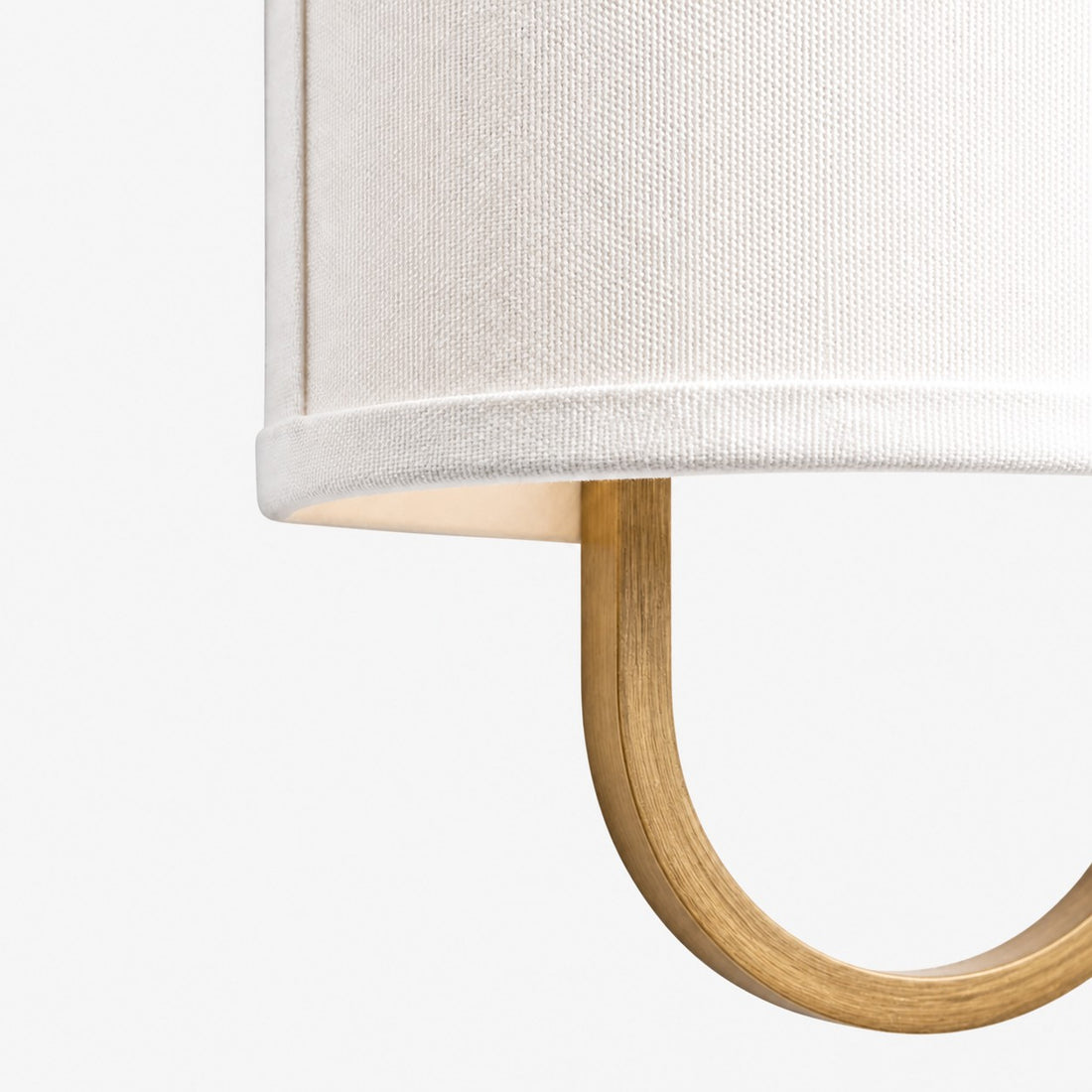 Nolvara White shade and Antique Brass arm detail