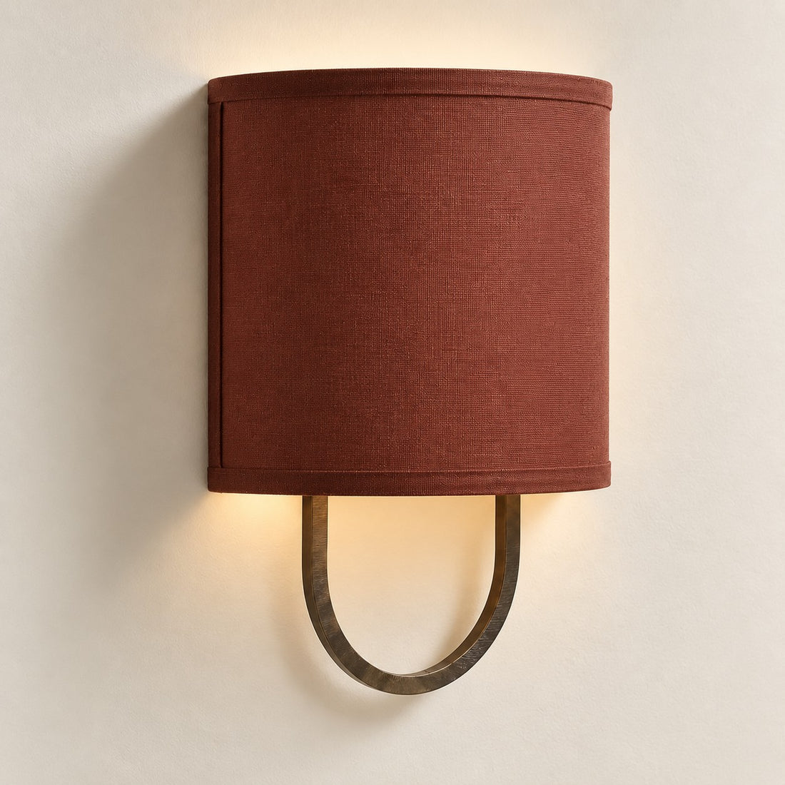 Nolvara wall light - Red shade with Bronze finish